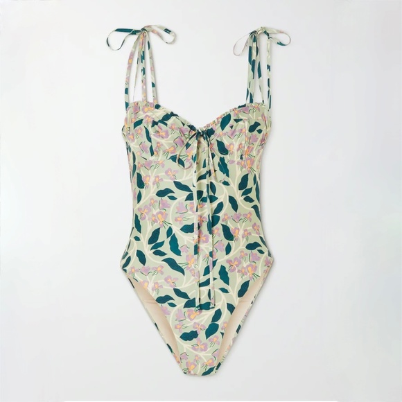 Agua by Agua Bendita Lavanda Cotton & Silk Blend Pareo and swimsuit in size M. - Picture 13 of 14
